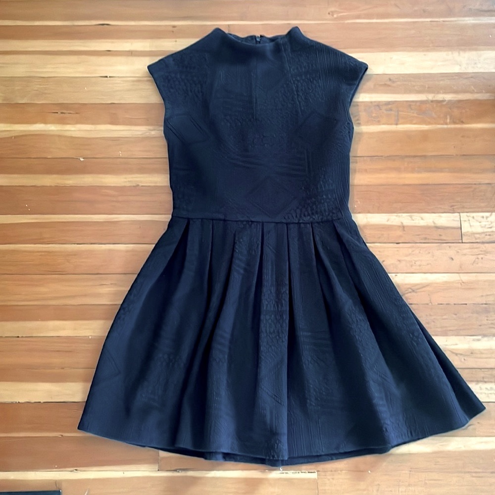 OPENING CEREMONY High collar pleated mini dress black size small